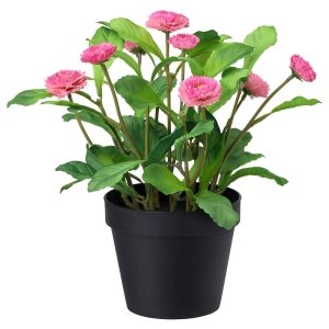 Artificial potted plant, in/outdoor/Common daisy pink, 12 cm