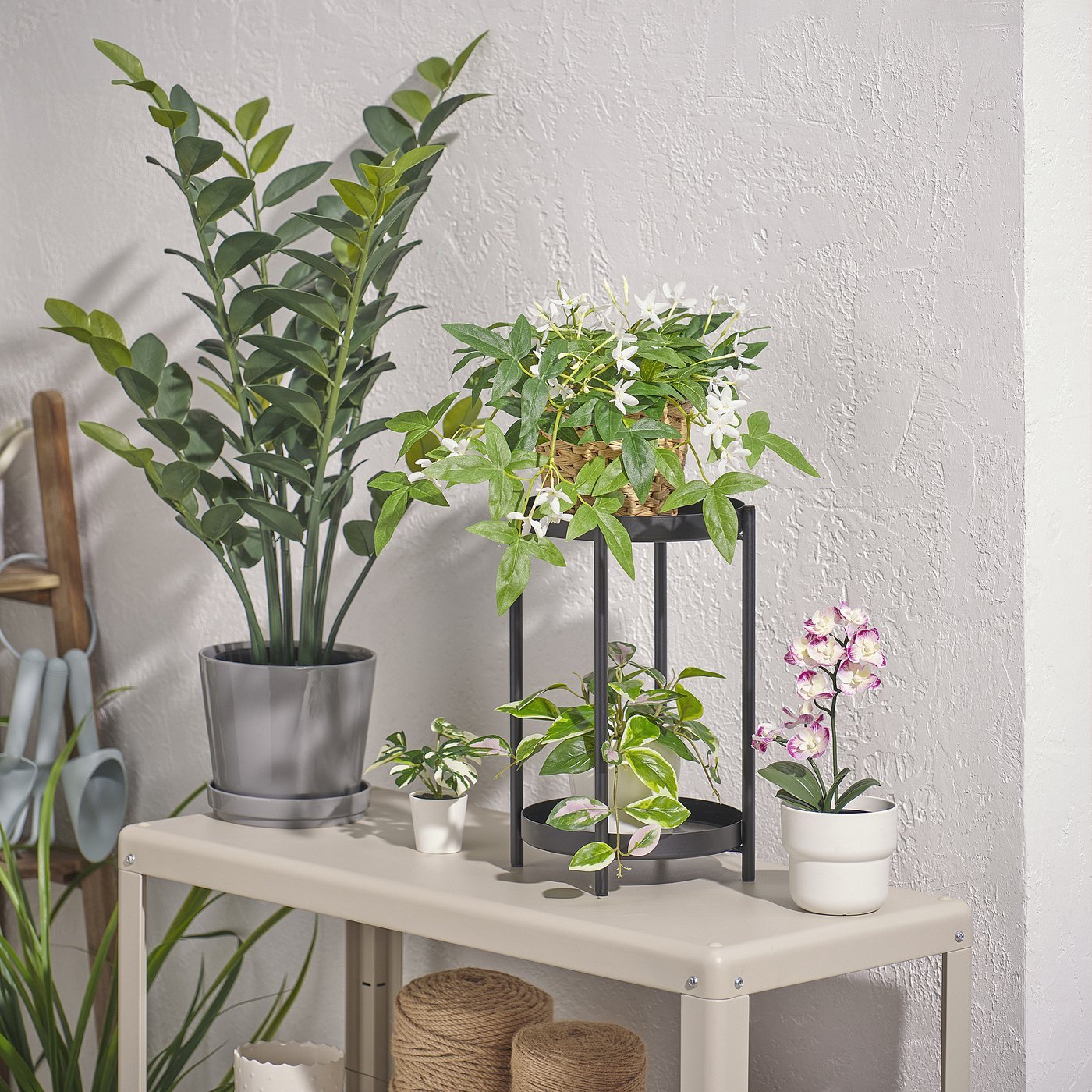 Artificial potted plant, in/outdoor/hanging jasmine, 12 cm - Image 2