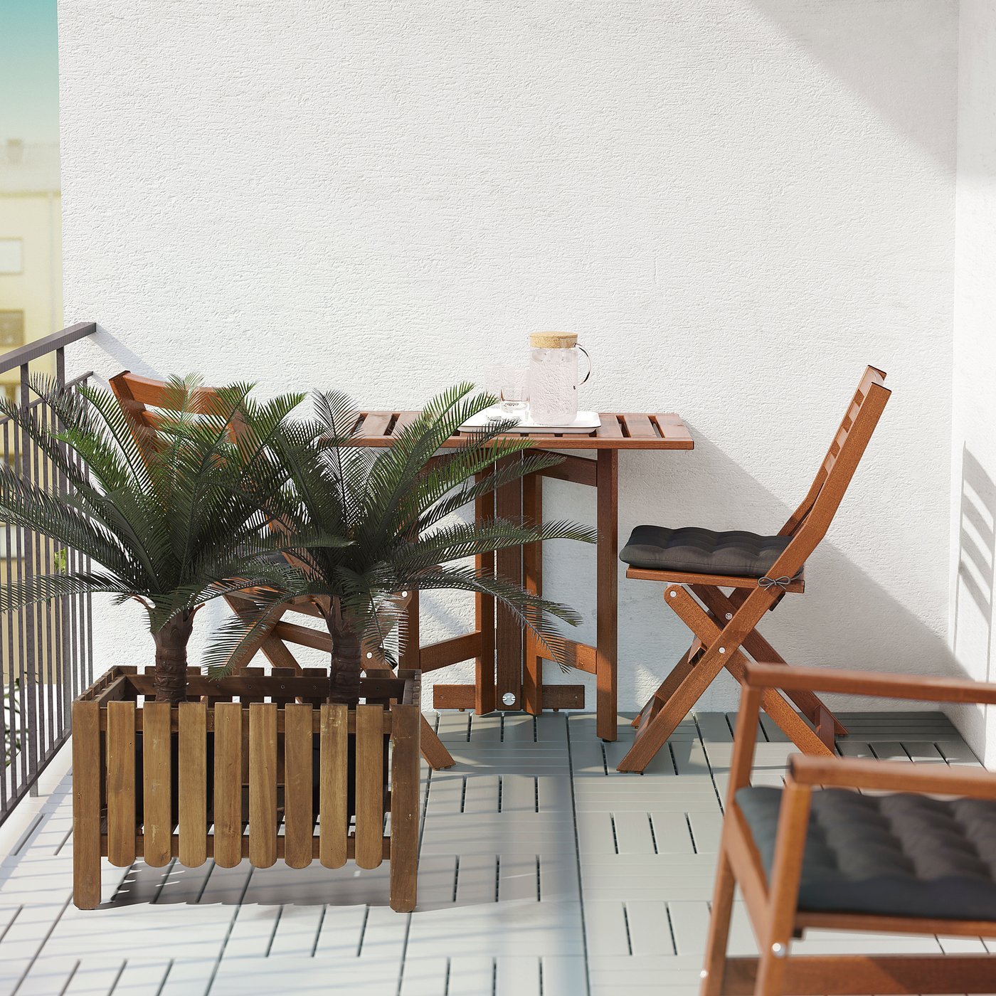 Artificial potted plant, in/outdoor sago palm, 19 cm - Image 2