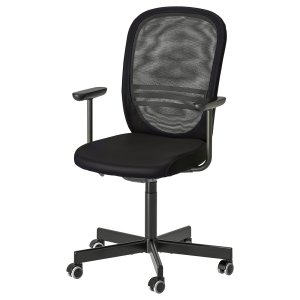 Eivee Office chair with armrests, black