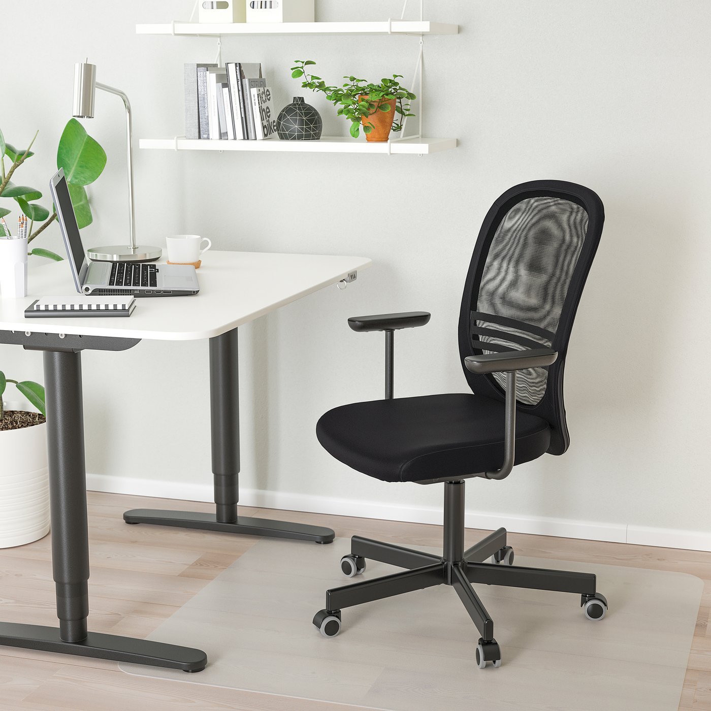 Eivee Office chair with armrests, black - Image 2