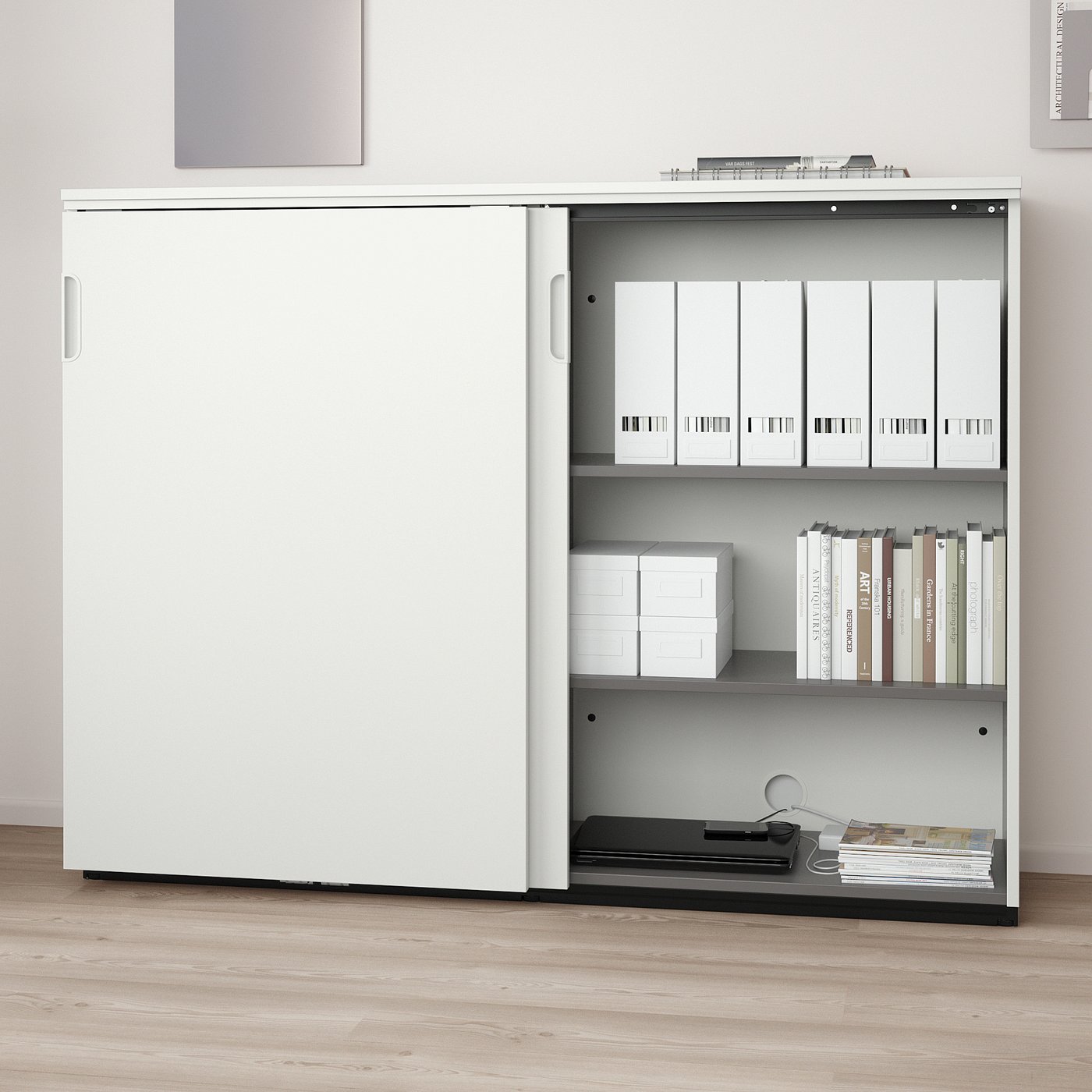 Glidea XL Cabinet with sliding doors, white, 160x120 cm - Image 2
