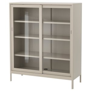 Glazelle Cabinet with sliding glass doors, beige, 120x140 cm