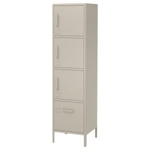Tallan High cabinet with drawer and doors, beige, 45x172 cm