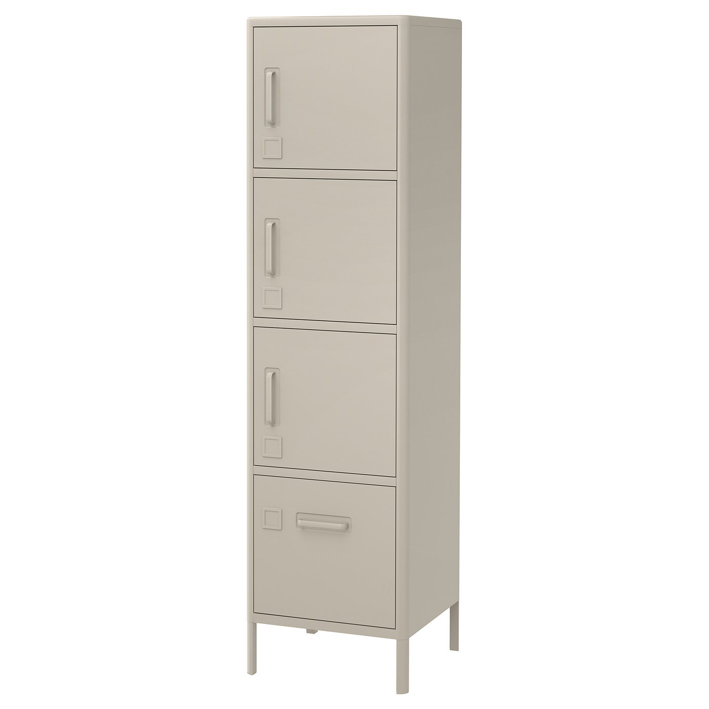 Tallan High cabinet with drawer and doors, beige, 45x172 cm