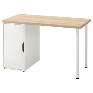 Elevra Compact Desk, white stained/oak effect white, 120x60 cm
