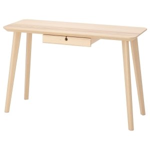 Voltura White Desk, ash veneer, 118x45 cm