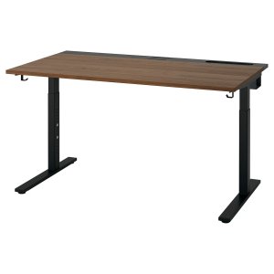 Walvon XL Desk, walnut veneer/black, 140x80 cm
