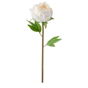 Artificial flower, Peony/white, 30 cm