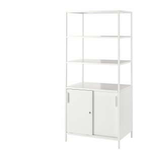 Glidea Tall Cabinet with sliding doors, white, 80x55x180 cm